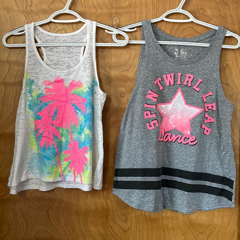 Set of (2) Justice girls sz 16 flowy fit tank tops